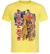 Мужская футболка Iron Maiden вертикальний напис Лимонный фото
