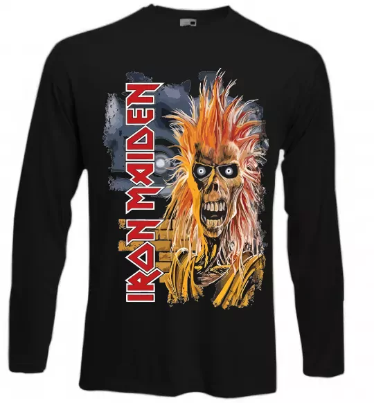 Лонгслив Iron Maiden вертикальний напис Черный фото