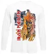 Лонгслив Iron Maiden вертикальний напис Белый фото