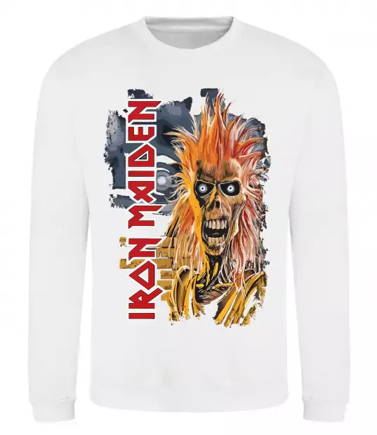 Свитшот Iron Maiden вертикальний напис Белый фото