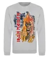 Свитшот Iron Maiden вертикальний напис Серый меланж фото