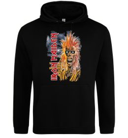 Мужская толстовка (худи) Iron Maiden вертикальний напис