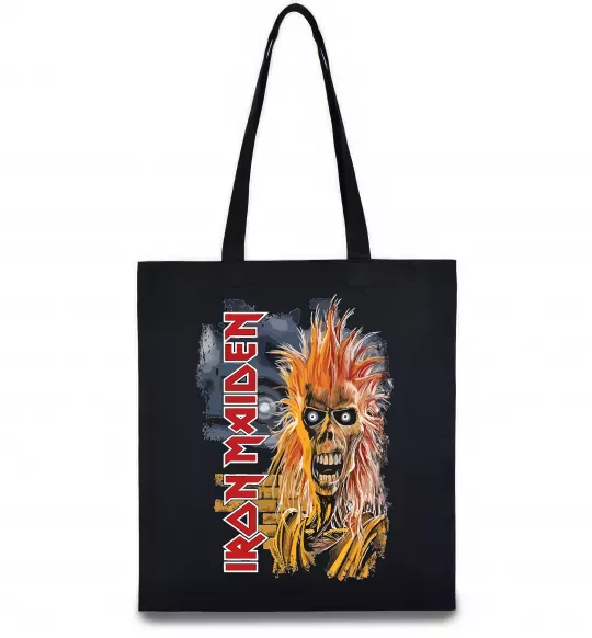Эко-сумка Iron Maiden вертикальний напис Черный фото