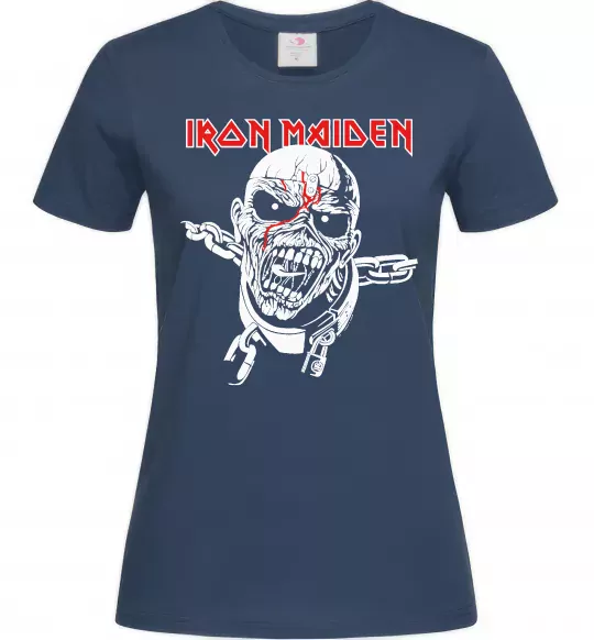 Женская футболка Iron Maiden head Темно-синий фото