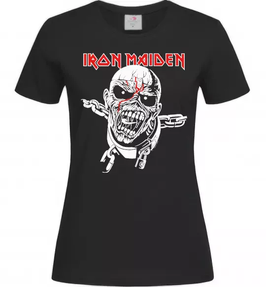 Женская футболка Iron Maiden head Черный фото