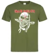 Мужская футболка Iron Maiden head Оливковый фото