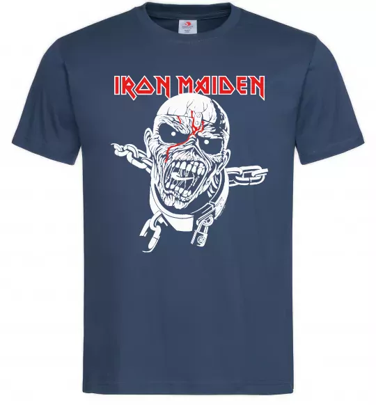 Мужская футболка Iron Maiden head Темно-синий фото