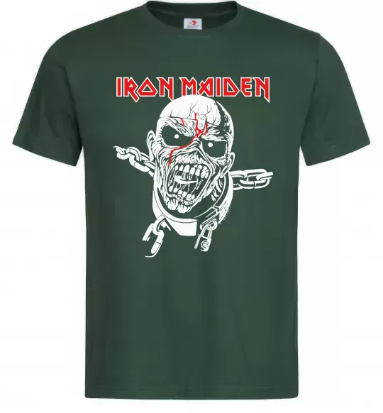 Мужская футболка Iron Maiden head Темно-зеленый фото