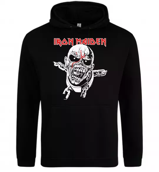 Мужская толстовка (худи) Iron Maiden head Черный фото
