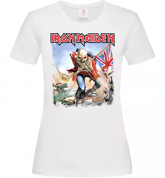 Жіноча футболка Iron Maiden trooper Білий фото