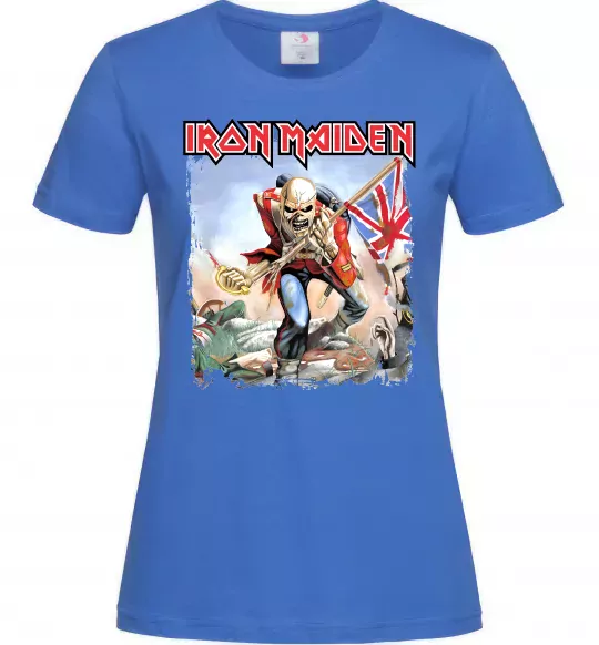 Жіноча футболка Iron Maiden trooper Яскраво-синій фото