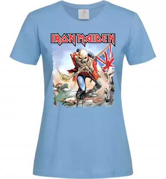 Жіноча футболка Iron Maiden trooper Блакитний фото