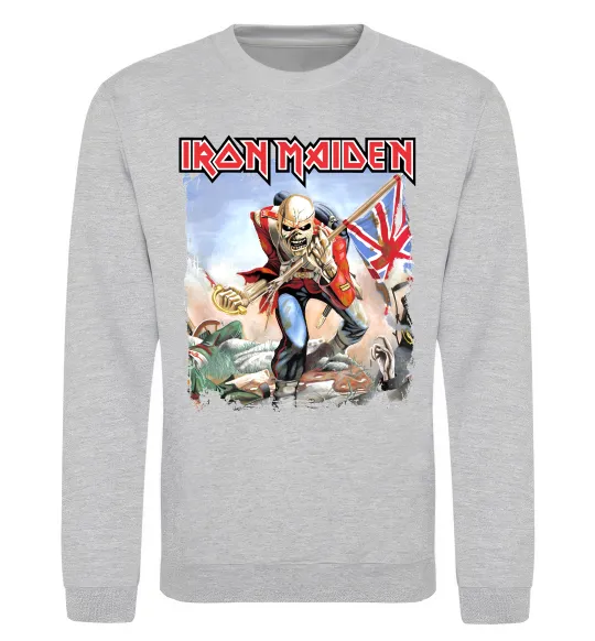 Свитшот Iron Maiden trooper Серый меланж фото