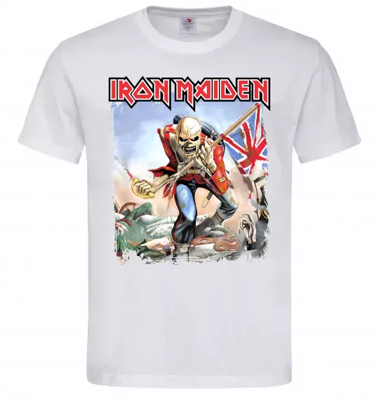 Мужская футболка Iron Maiden trooper Белый фото
