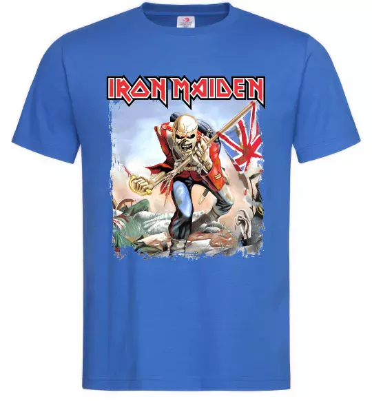 Мужская футболка Iron Maiden trooper Ярко-синий фото