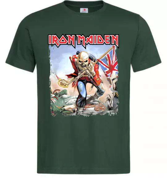 Мужская футболка Iron Maiden trooper Темно-зеленый фото