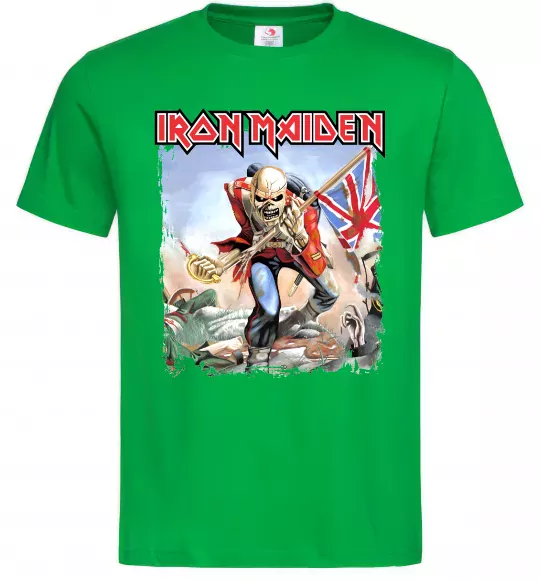 Мужская футболка Iron Maiden trooper Зеленый фото
