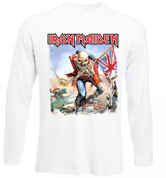 Лонгслив Iron Maiden trooper Белый фото