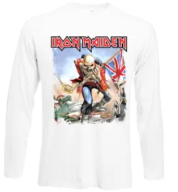 Лонгслив Iron Maiden вертикальний напис Белый фото