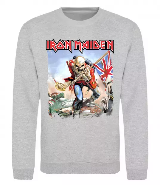Свитшот Iron Maiden trooper Серый меланж фото