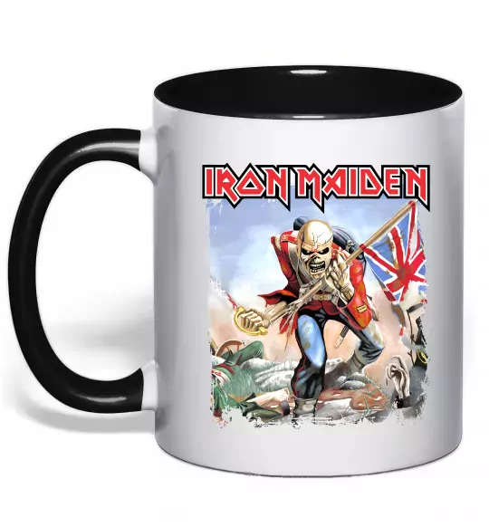 Чашка с цветной ручкой Iron Maiden trooper Черный фото
