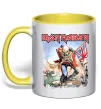 Чашка с цветной ручкой Iron Maiden trooper Лимонный фото