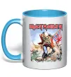 Чашка с цветной ручкой Iron Maiden trooper Голубой фото