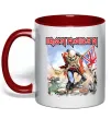 Чашка с цветной ручкой Iron Maiden trooper Красный фото