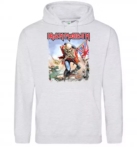 Жіноча толстовка (худі) Iron Maiden trooper Сірий меланж фото