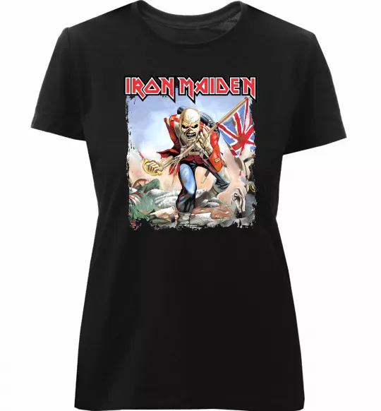 Жіноча преміум футболка Iron Maiden trooper Чорний фото