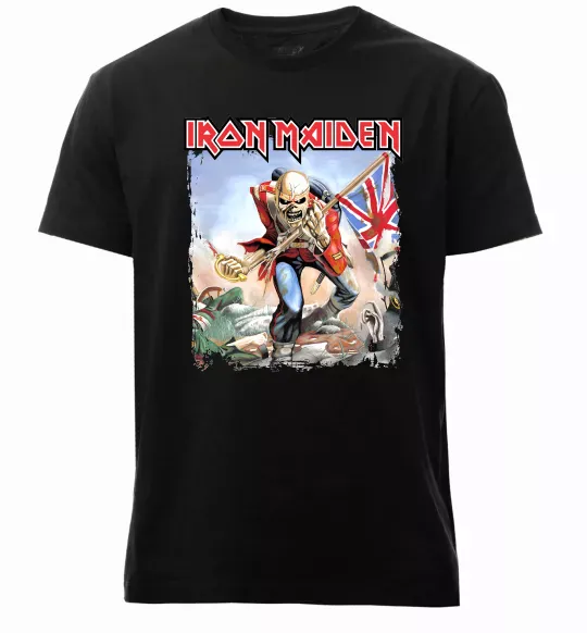 Мужская премиум футболка Iron Maiden trooper Черный фото