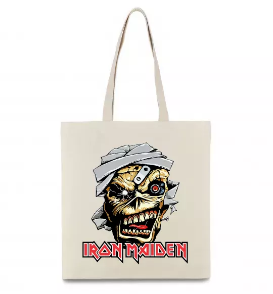 Эко-сумка Iron Maiden Trooper skull Бежевый фото