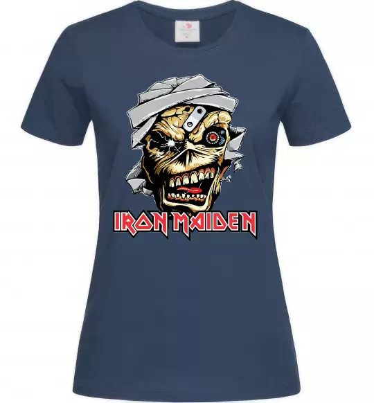 Женская футболка Iron Maiden Trooper skull Темно-синий фото