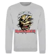 Свитшот Iron Maiden Trooper skull Серый меланж фото