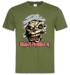 Мужская футболка Iron Maiden Trooper skull Оливковый фото