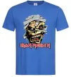 Мужская футболка Iron Maiden Trooper skull Ярко-синий фото