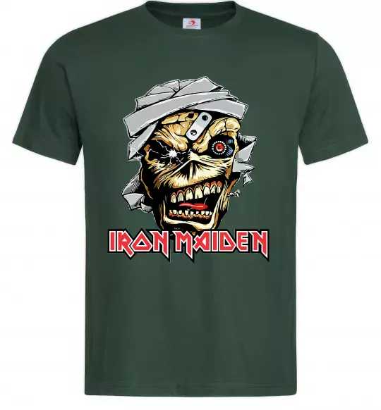 Мужская футболка Iron Maiden Trooper skull Темно-зеленый фото