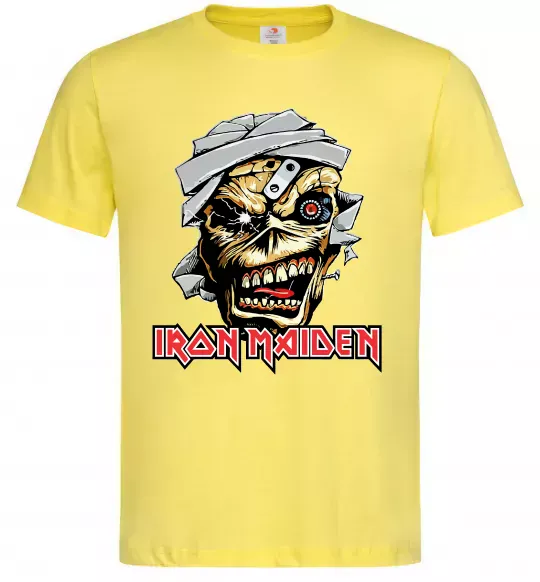Мужская футболка Iron Maiden Trooper skull Лимонный фото
