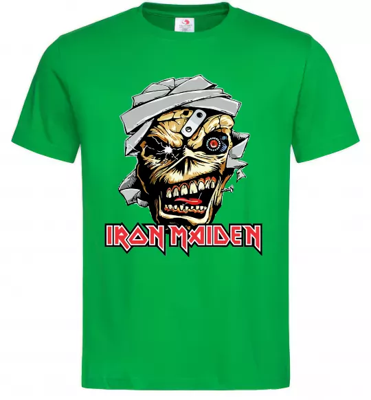 Мужская футболка Iron Maiden Trooper skull Зеленый фото