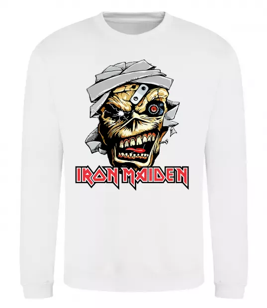 Свитшот Iron Maiden Trooper skull Белый фото