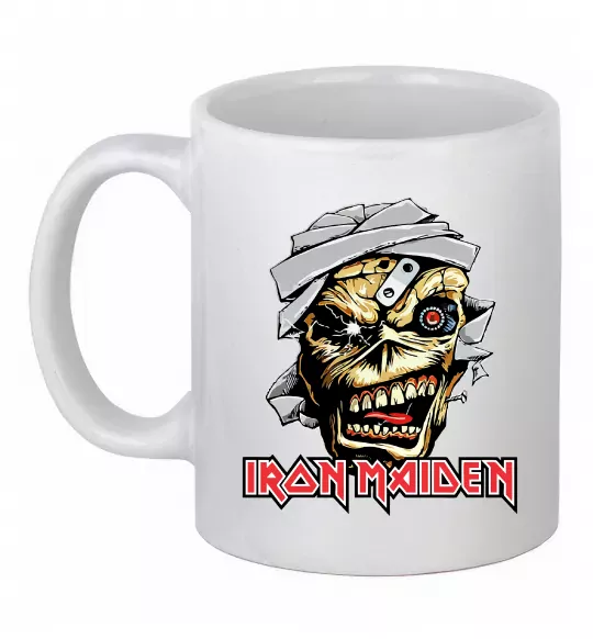 Чашка керамічна Iron Maiden Trooper skull Білий фото
