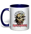 Чашка с цветной ручкой Iron Maiden Trooper skull Глубокий темно-синий фото
