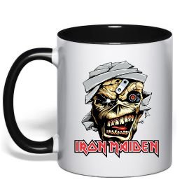 Чашка з кольоровою ручкою Iron Maiden Trooper skull