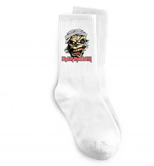 Носки Iron Maiden Trooper skull Белый фото