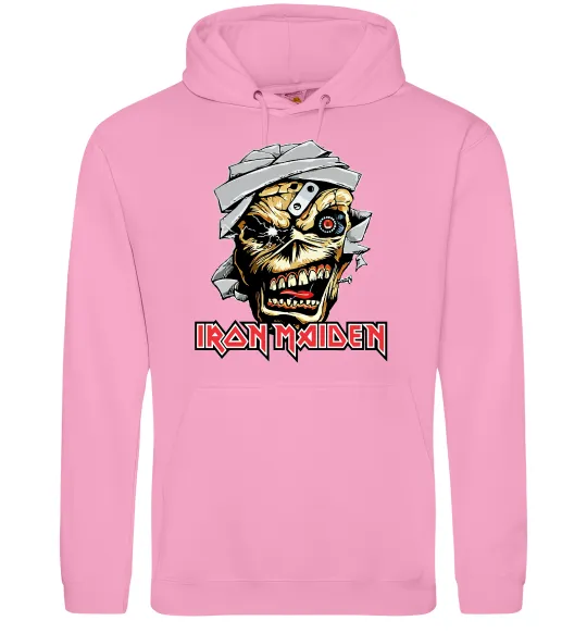 Чоловіча толстовка (худі) Iron Maiden Trooper skull Рожевий фото