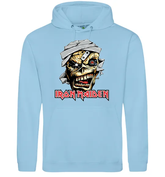 Чоловіча толстовка (худі) Iron Maiden Trooper skull Блакитний фото