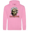 Женская толстовка (худи) Iron Maiden Trooper skull Розовый фото