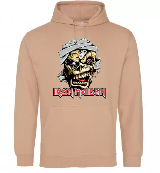 Жіноча толстовка (худі) Iron Maiden Trooper skull Пісочний фото