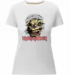 Женская премиум футболка Iron Maiden Trooper skull Белый фото