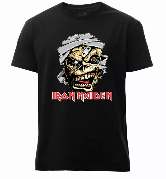 Мужская премиум футболка Iron Maiden Trooper skull Черный фото